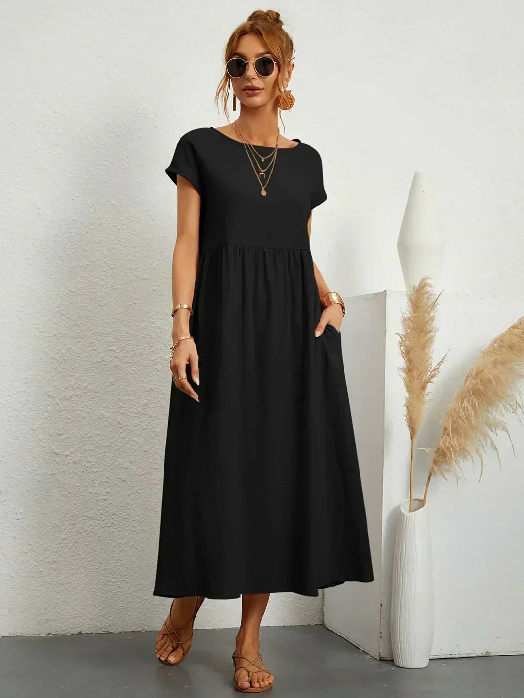 Gabrielle | Robe midi fluide élégance intemporelle
