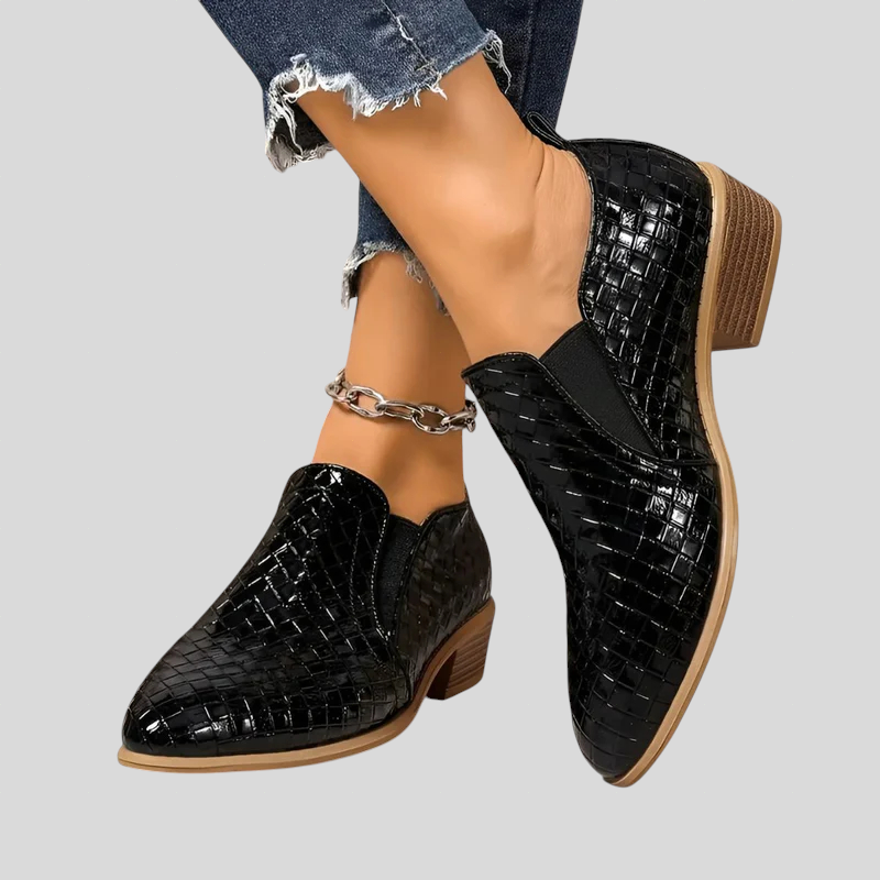 Ysaline | Bottines tressées à talon bloc