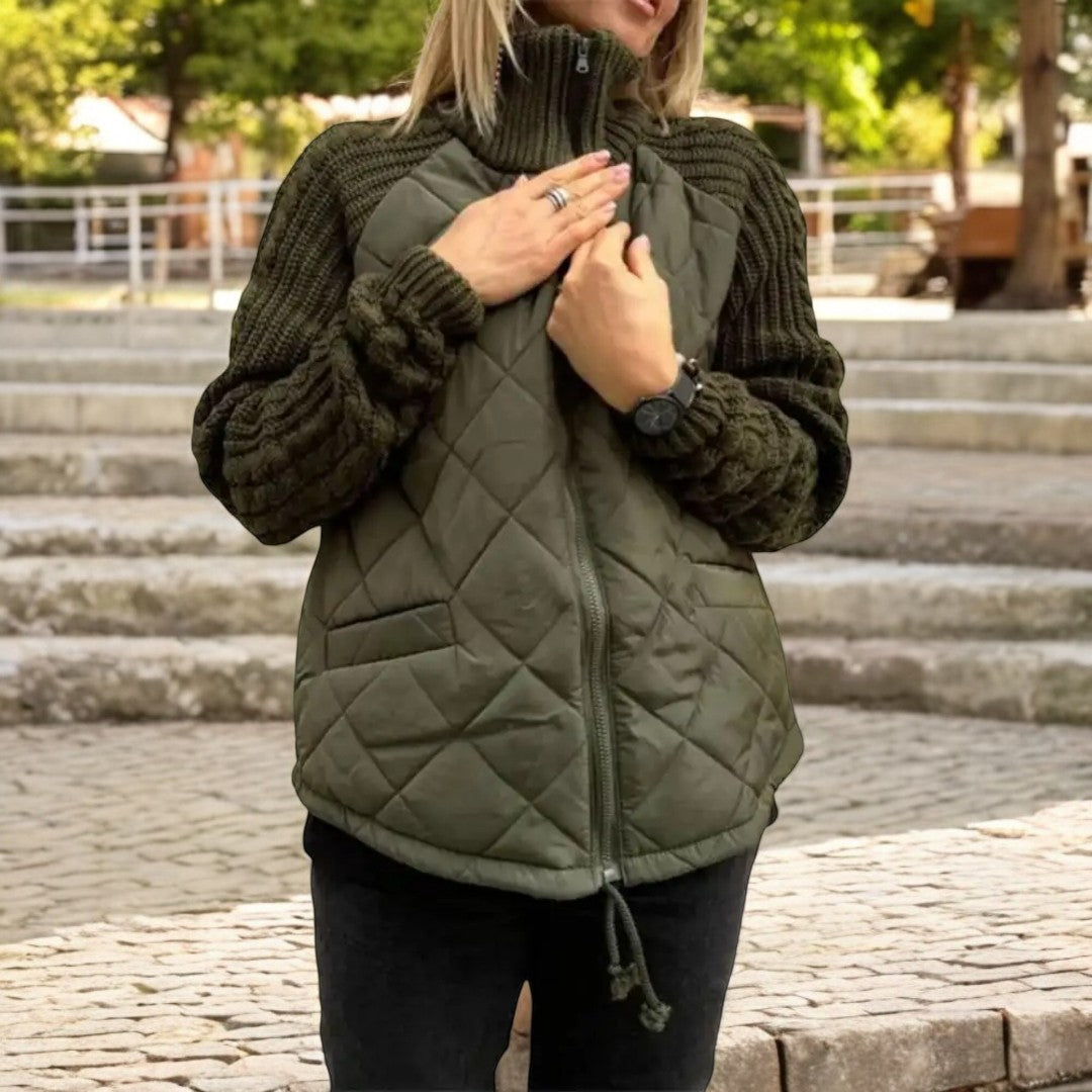 Cléa | Veste chaude à manches tricotées