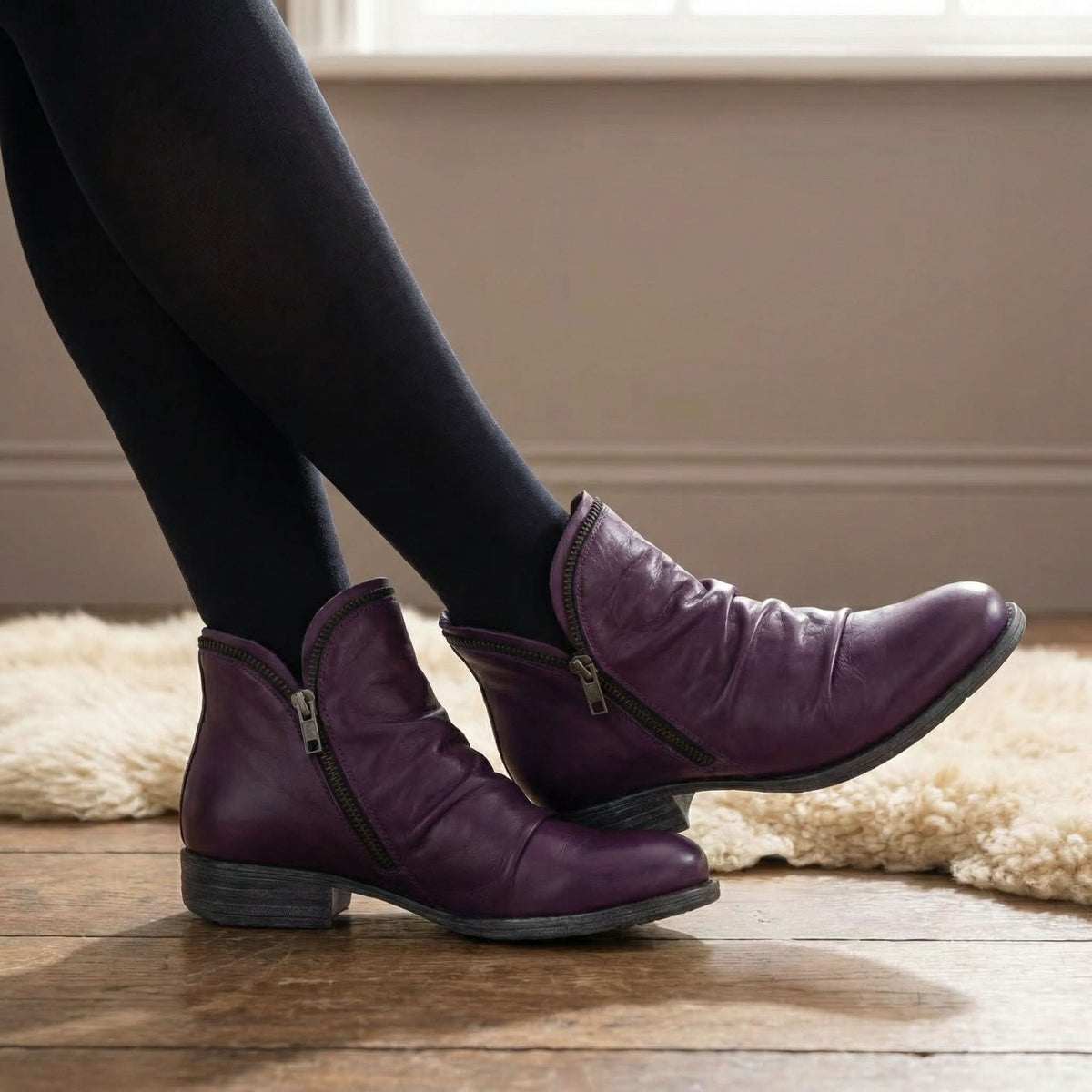 Mélodie | Bottines à petit talon et finition texturée