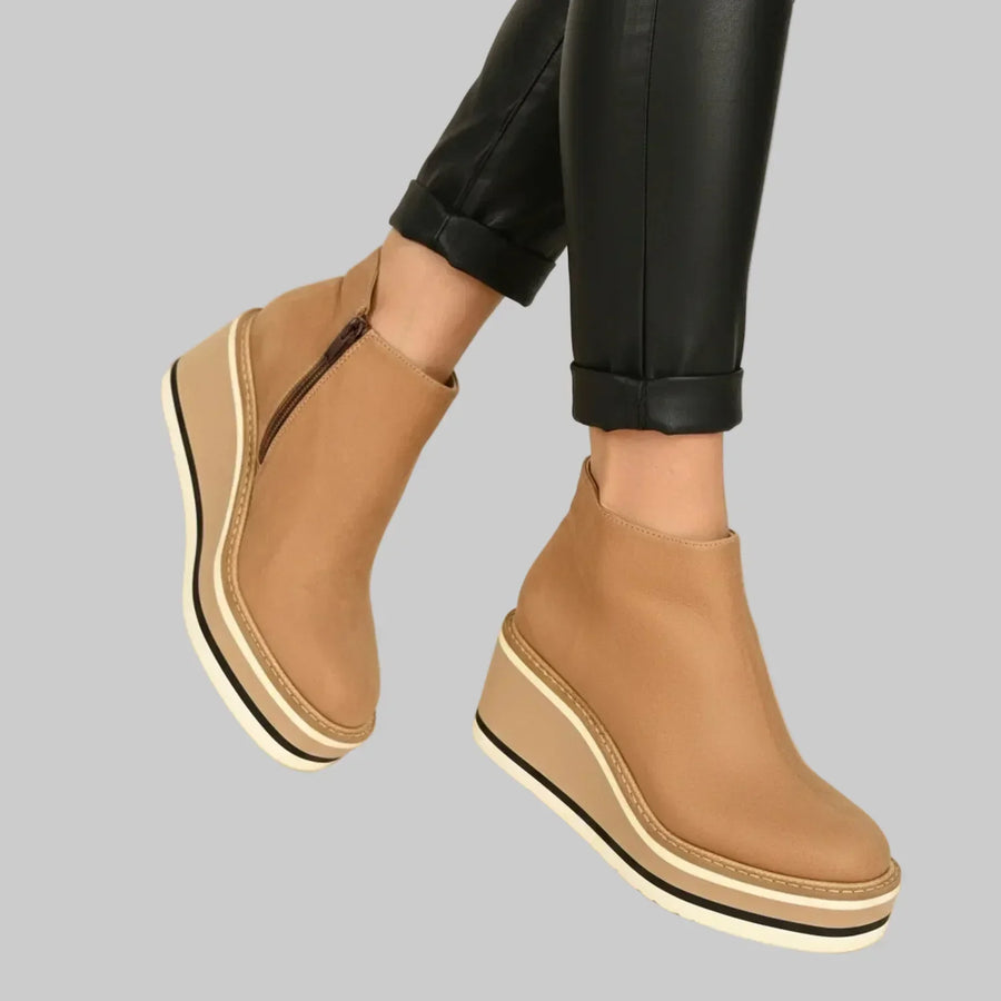 Colombe | Bottines compensées à fermeture zippée